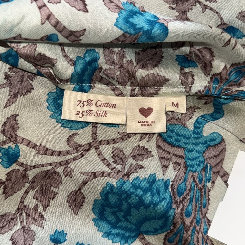 NWT Alix of Bohemia Annabel Peacock Plume Print Blouse - Picture 8 of 10